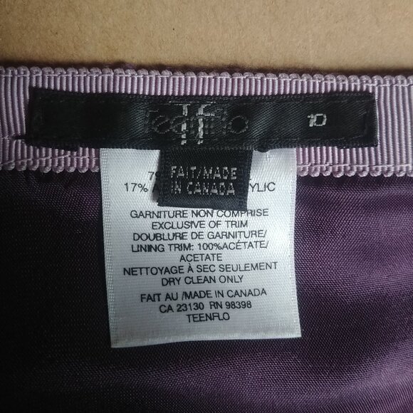 Teenflo made in Canada purple wool tweed skirt size 10 runs small - Picture 8 of 11